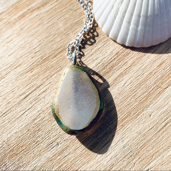 Painted Mermaid Seaglass Necklace - Picture 7 of 9